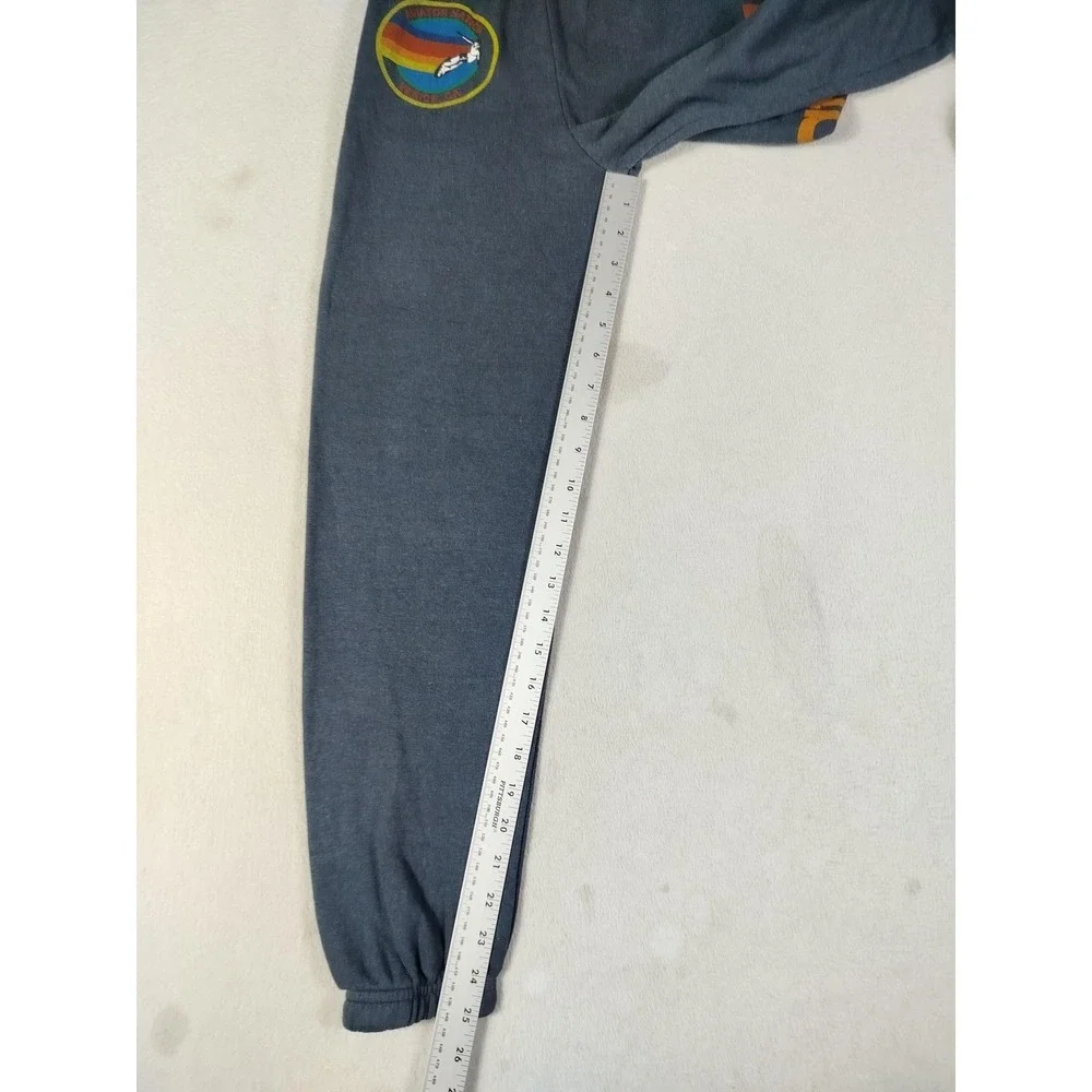 Aviator Nation Venice Sweatpants Youth 12 Gray Fleece Jogger Rainbow Logo